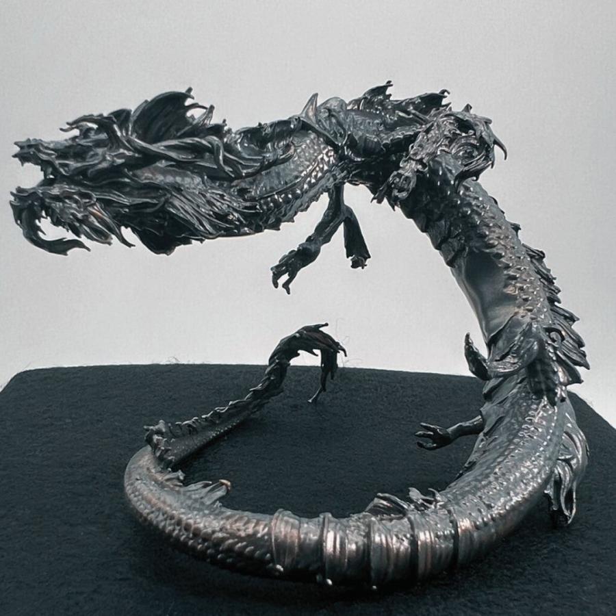 風水 龍 ブラックドラゴン -黒鱗滅竜- 金属 置物 竜 玄関 風水グッズ