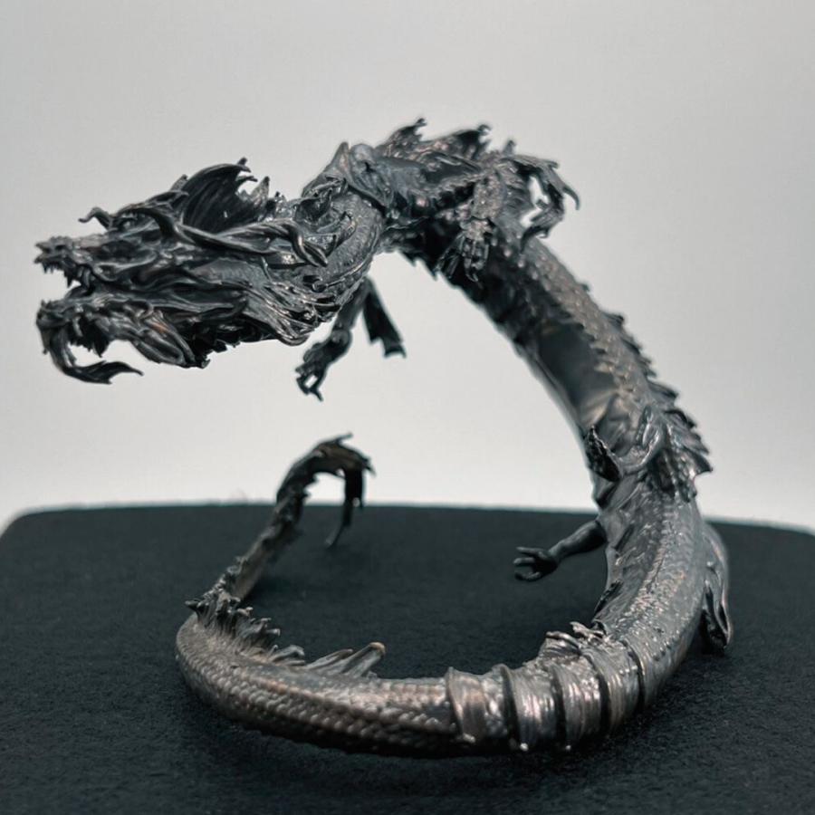 風水 龍 ブラックドラゴン -黒鱗滅竜- 金属 置物 竜 玄関 風水グッズ