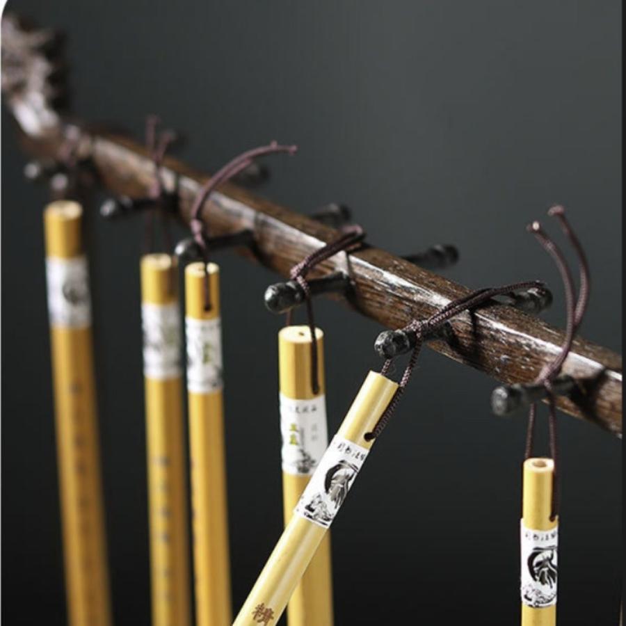 筆 龍 吊り下げホルダー 14本分 木製 スタンド 習字 年賀状 絵手紙