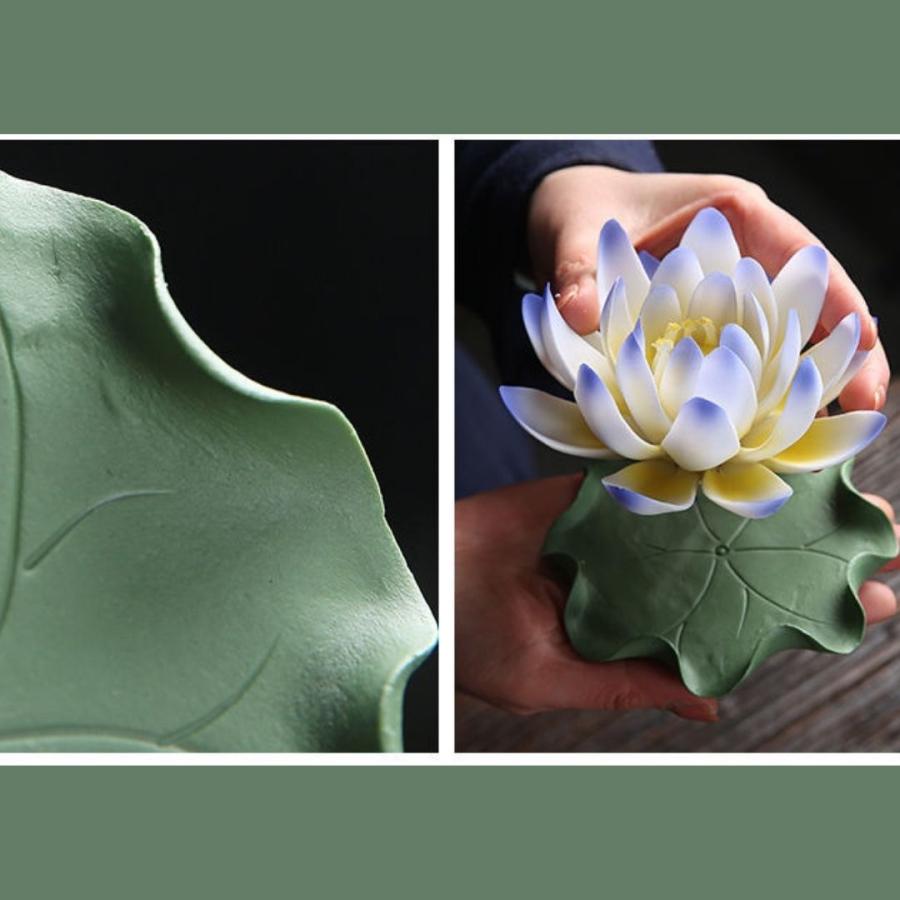 お香 お香立て 線香立て 香炉 おしゃれ アジアン雑貨 陶器 オブジェ 蓮