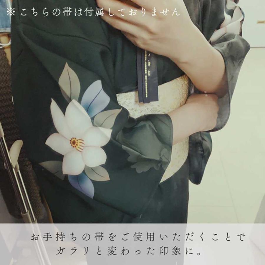 Sサイズ 浴衣セット 浴衣 レディース 50代 セット 緑 白花 洗える 夏着物 カジュアル フォーマル 仕立て上がり 女性用 振袖 着やすい シンプル 和装_9