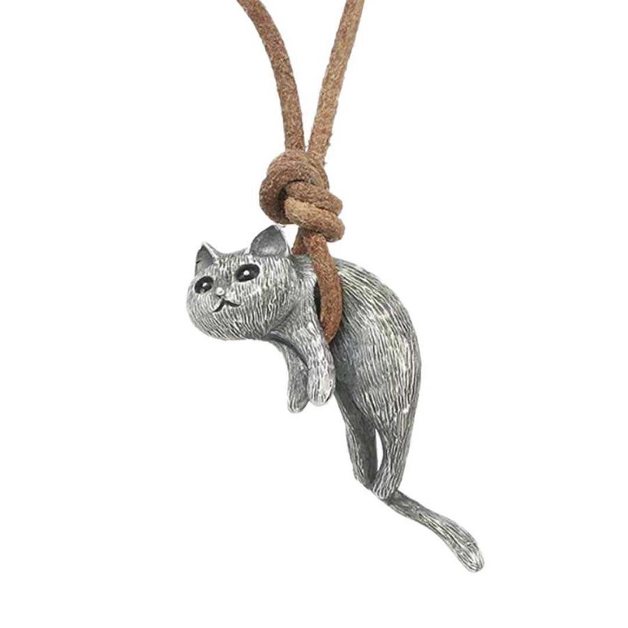 ネックレス 紐で吊るされた猫 ぶら下がり 猫 ネコちゃん キャット CAT