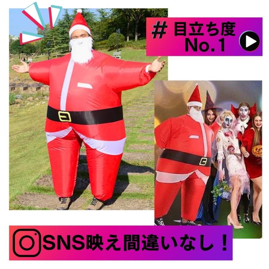 クリスマス コスプレ サンタ 着ぐるみ 自動風船 サンタに変身 風船 コスチューム コス クリスマスの装飾 誕生日 室内 室外 屋外 外 雑貨 撮影 SNS パーティー｜aioshop｜03