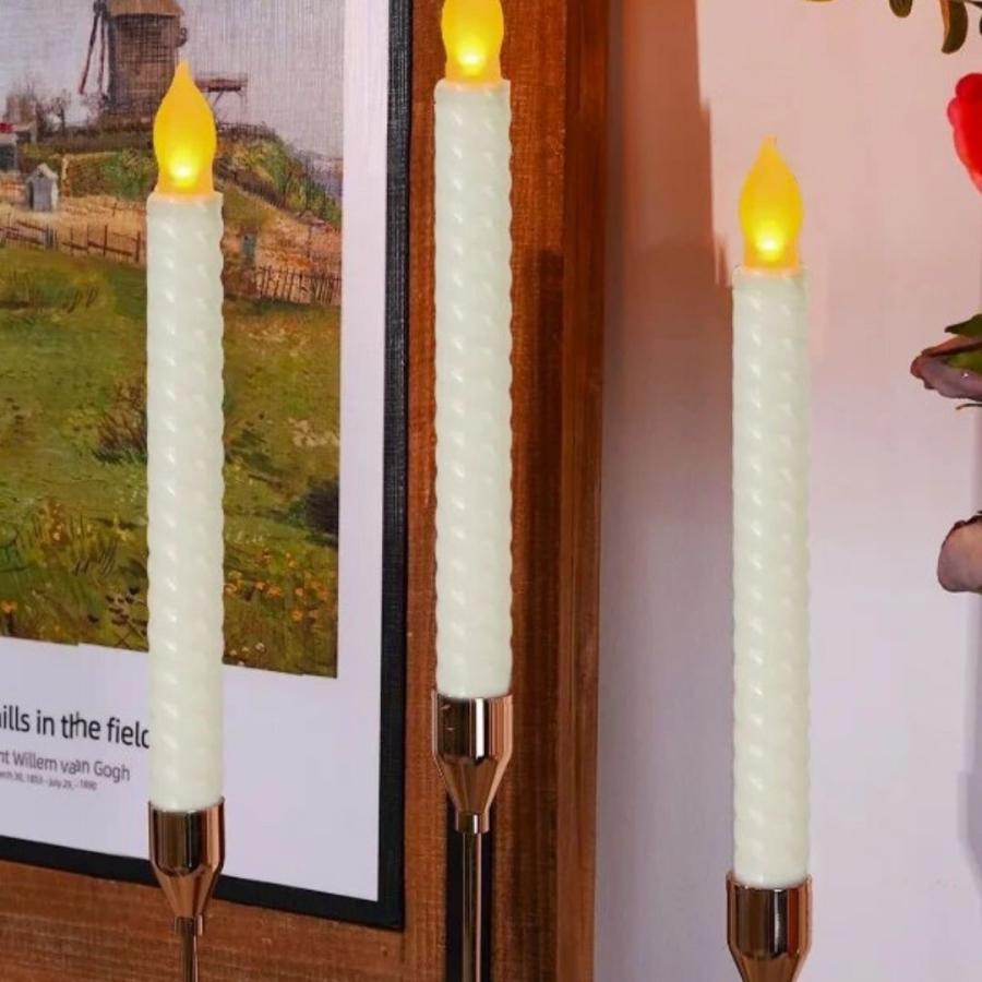 キャンドル LED 電池式 リアル ロングキャンドル 全2色 1本 クリスマス
