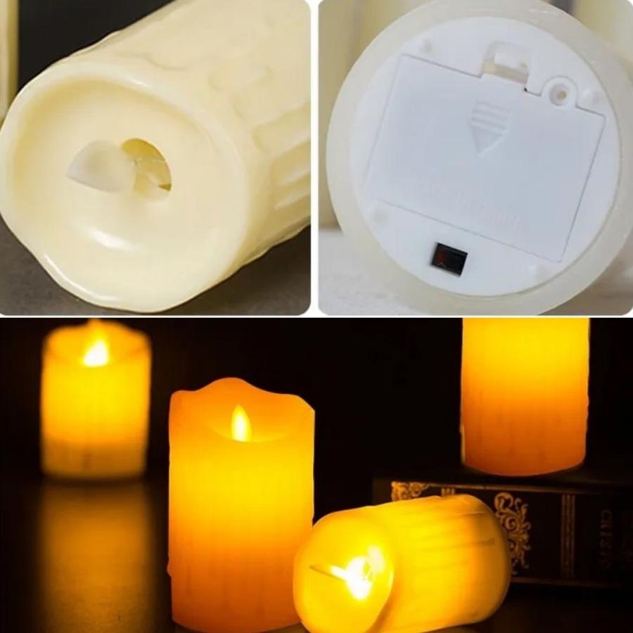 キャンドル LED 溶けかけのキャンドル 太め電池式 リアル 10個セット
