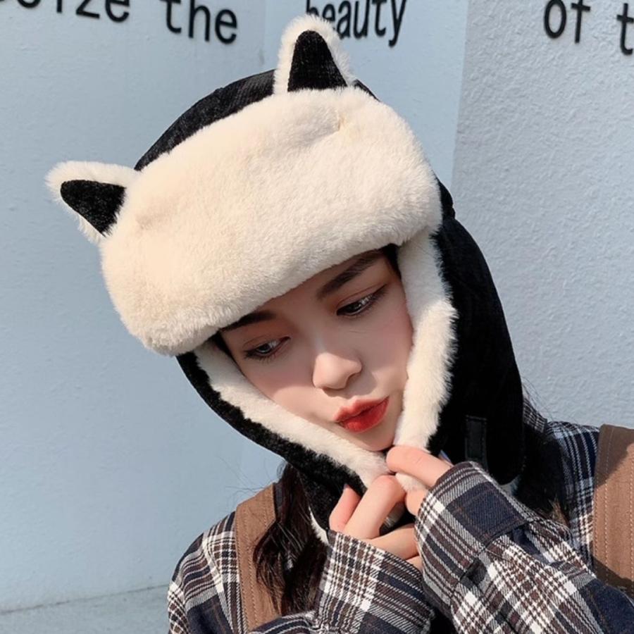 帽子 猫耳 フライトキャップ ロシア帽子 男女兼用 全4カラー