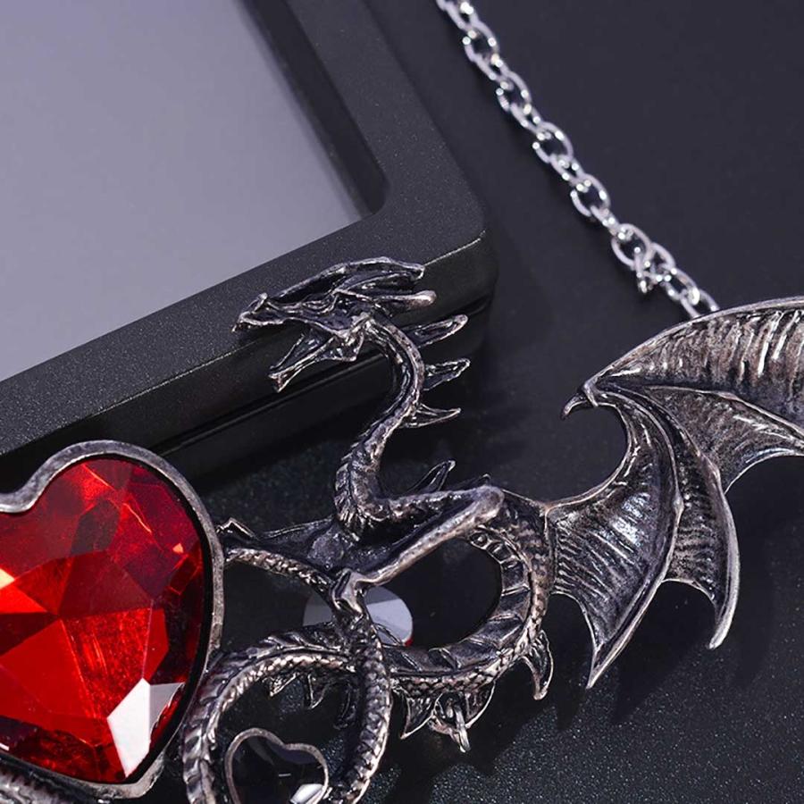 ネックレス 西洋竜 宝飾とドラゴン ハートドラゴン 全2カラー 龍