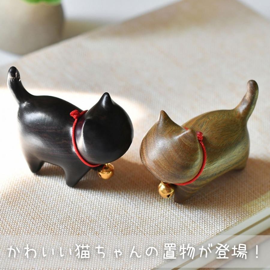 猫 木製 置物 ラッキーキャット ミニ 全4種類 ウッド リビング用品