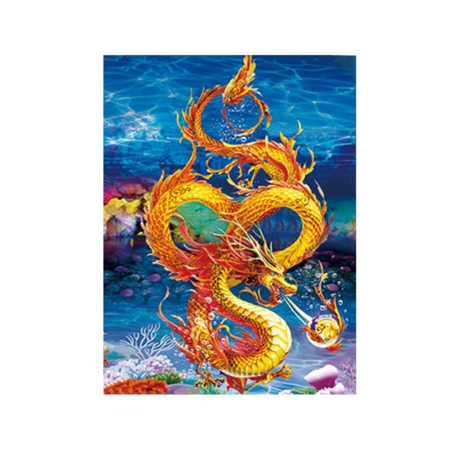 インテリア 3D ドラゴン 黄金龍 レンチキュラー 立体 アート