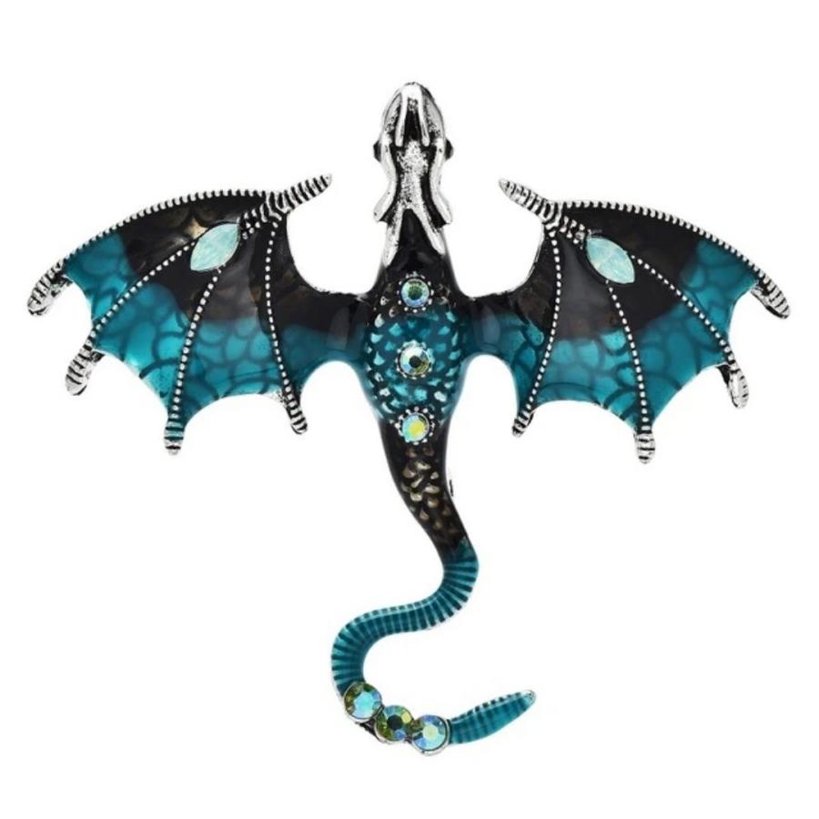 ブローチ 飛行する竜 エナメル 全6カラー ドラゴン Dragon