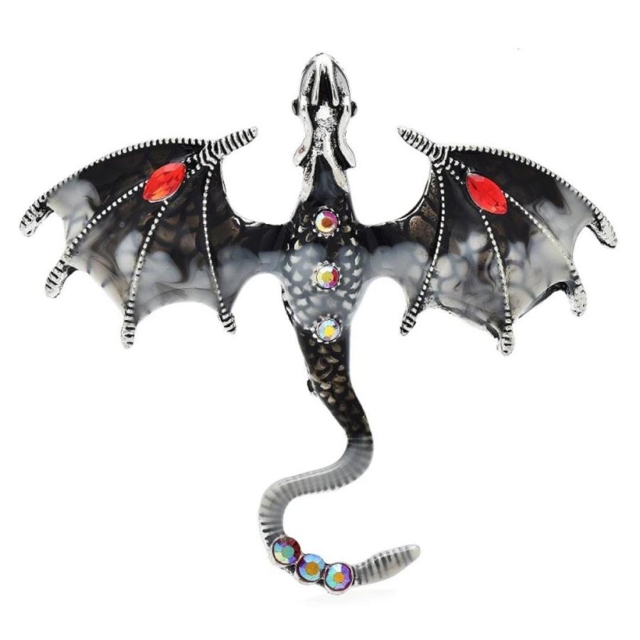 ブローチ 飛行する竜 エナメル 全6カラー ドラゴン Dragon