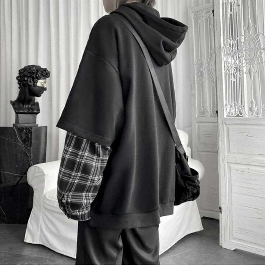 パーカー ツートンブレンドチェック チェック柄 全3色 ビッグ