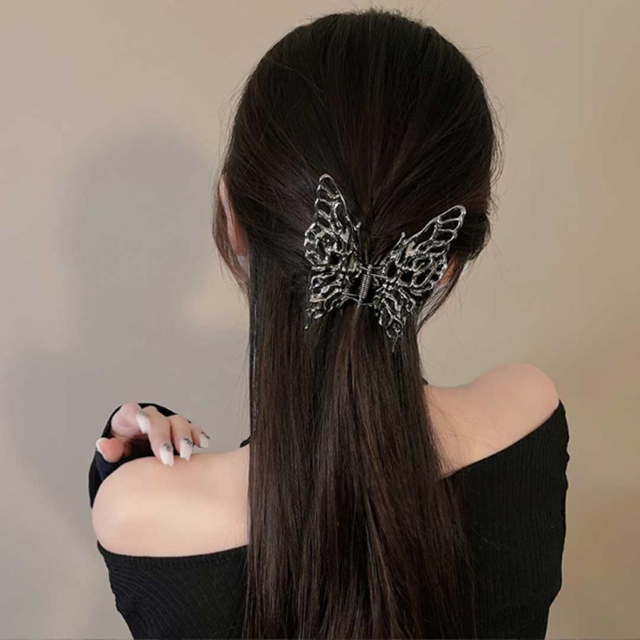 黒い流れるヘアアクセサリー Jewel VOX シュシュ 黒 レディース ヘアアクセサリー グログラン