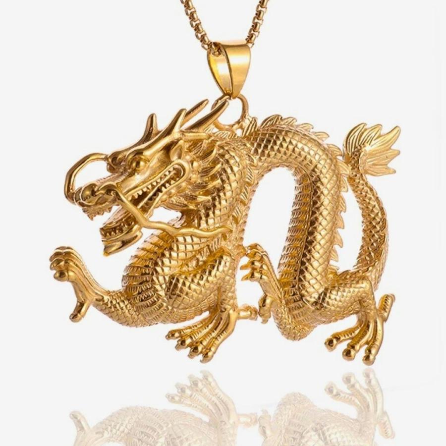 ネックレス 黄龍逸品 ゴールドドラゴン 龍 アクセサリー メンズ