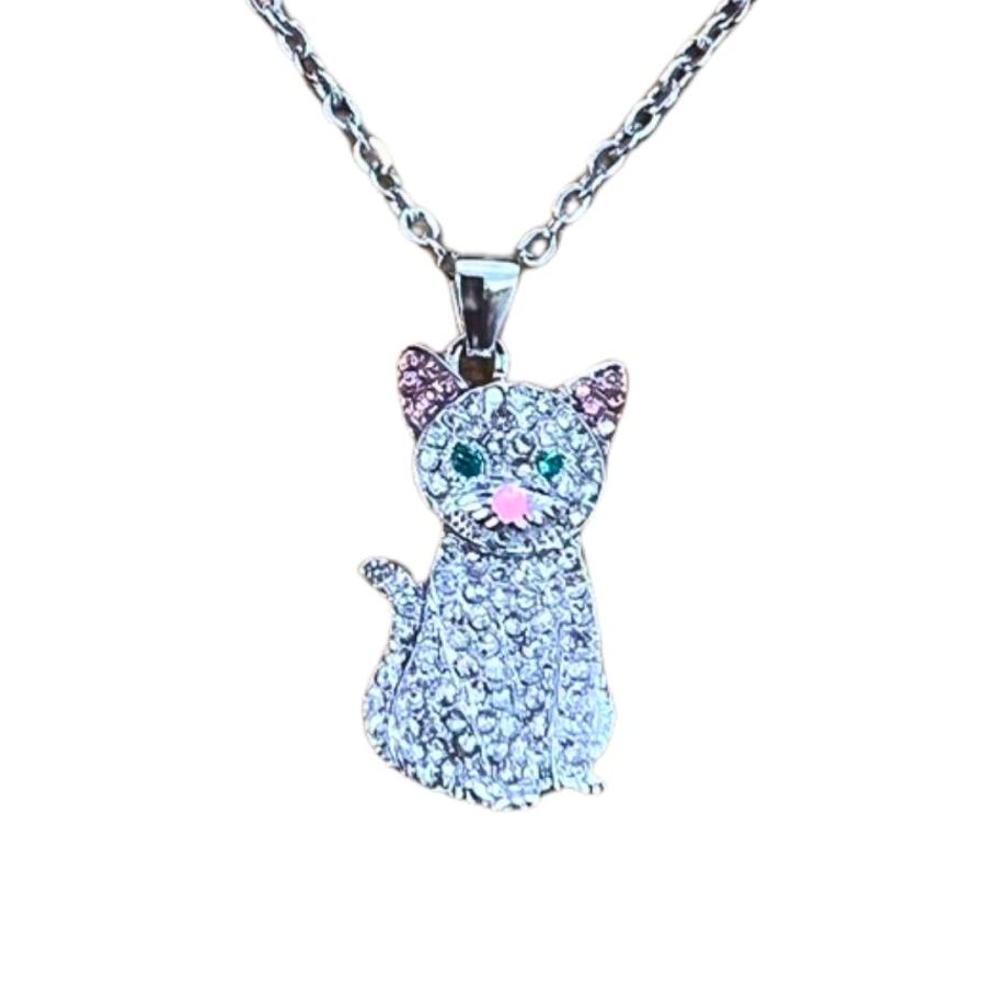 ネックレス ラインストーン 5種の犬猫 キラキラ 首 アクセサリー 