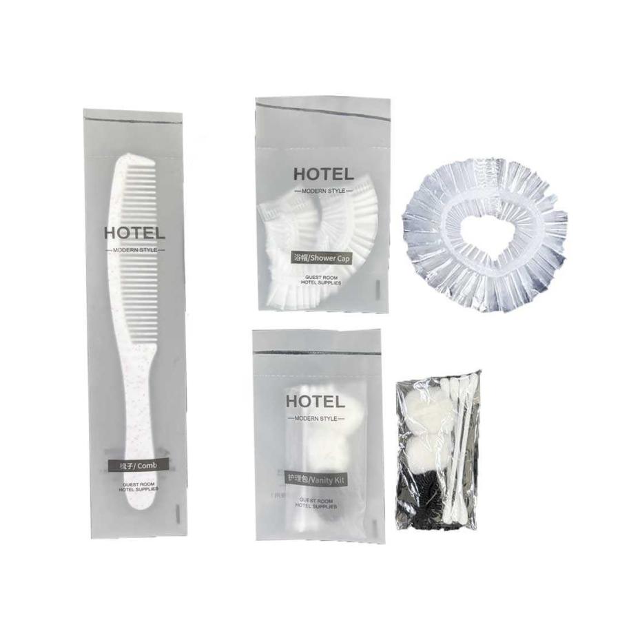 使い捨てコーム ヘアブラシ 15本セット アメニティ　くし ホテル用 使い捨て アメニティ 1セット くし+シャワーキャップ+綿棒 3