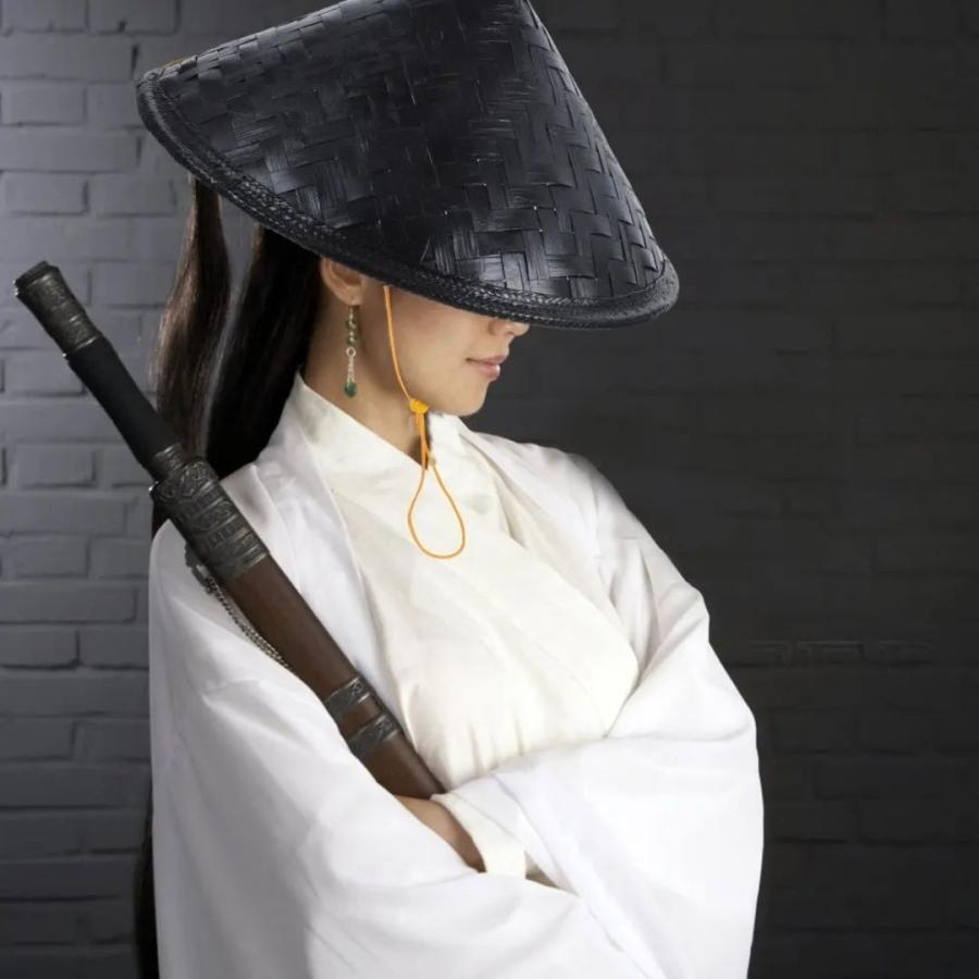 帽子 竹笠 黒い笠 侍 笠 武士 ゴトク あご紐付き 陣笠 日差しを遮る