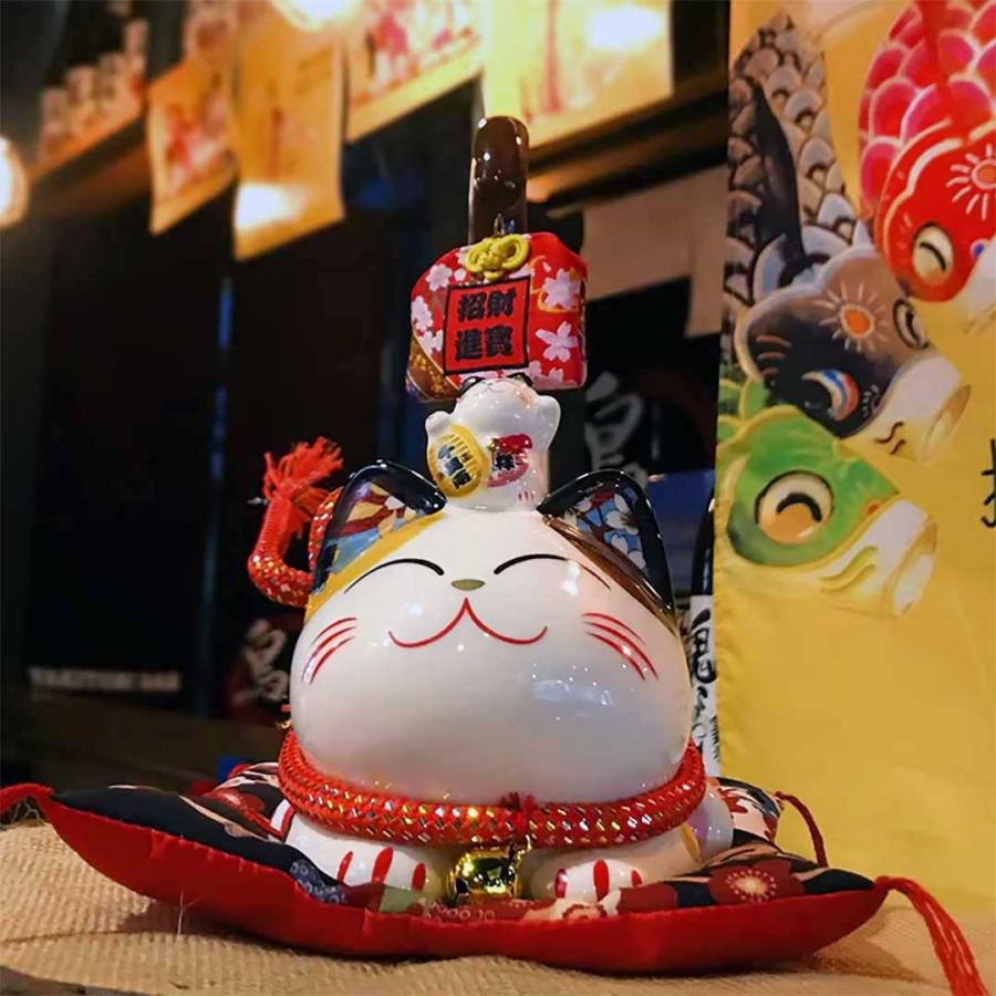 貯金箱 長い尻尾 招き猫 尻尾招き コイン バンク インテリア オブジェ