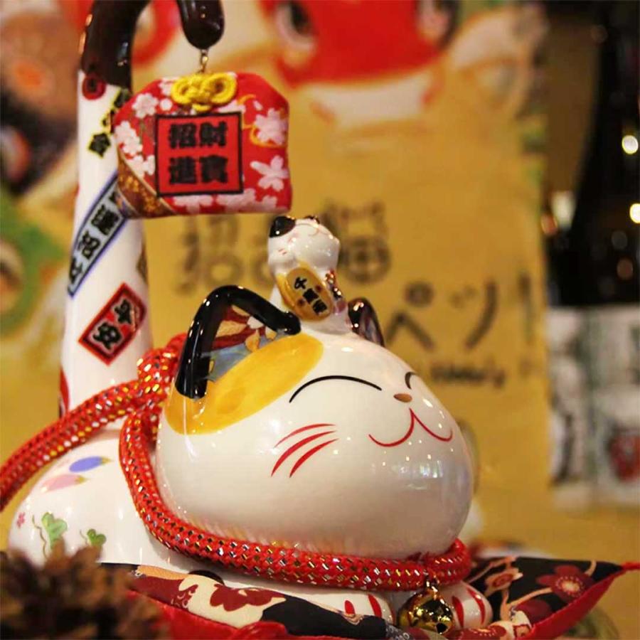貯金箱 長い尻尾 招き猫 尻尾招き コイン バンク インテリア オブジェ