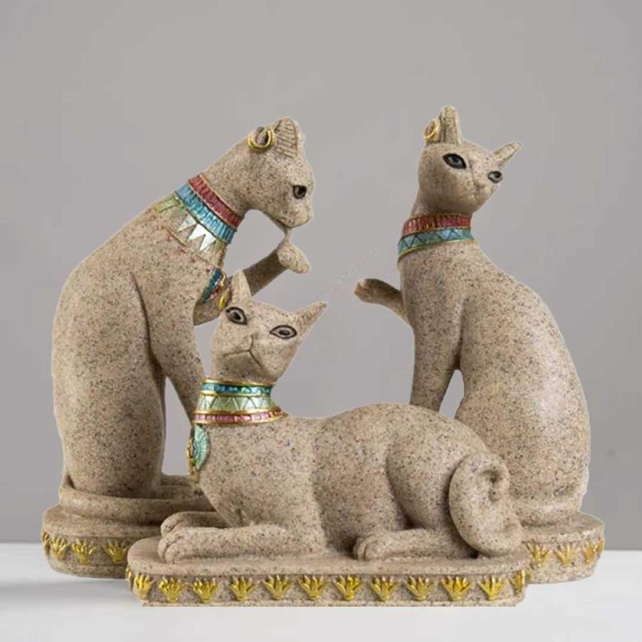 置物 エジプトキャット 選べる3種 石像 猫 オブジェ 猫の置物
