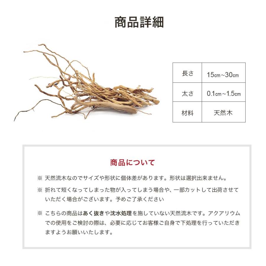 アクアリウム 流木 ーVer4ー 自然の流木の根 木の根 1束50gセット 極細