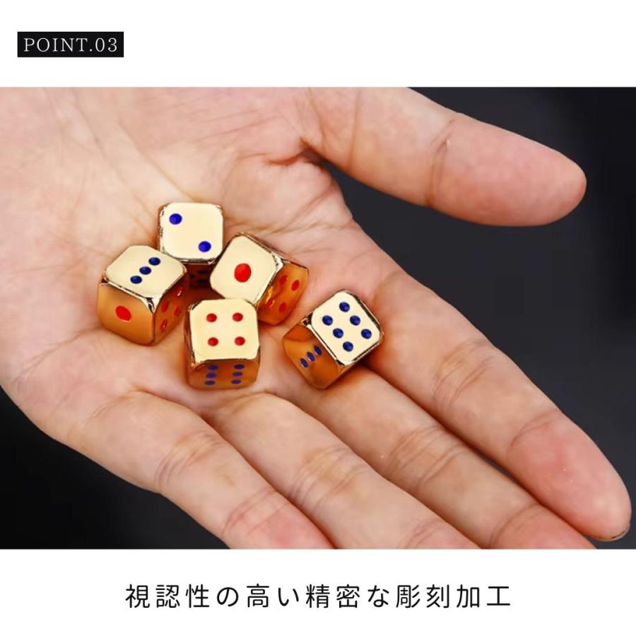 サイコロ 金属製のダイス 金属 5個セット シルバーorゴールド オブジェ