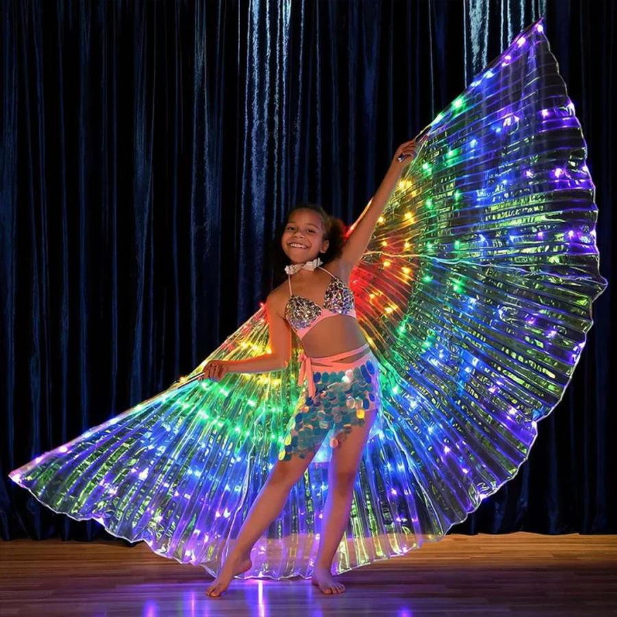 ベリーダンス 電池タイプ 光る翼 ウィング LEDライト スティック付き