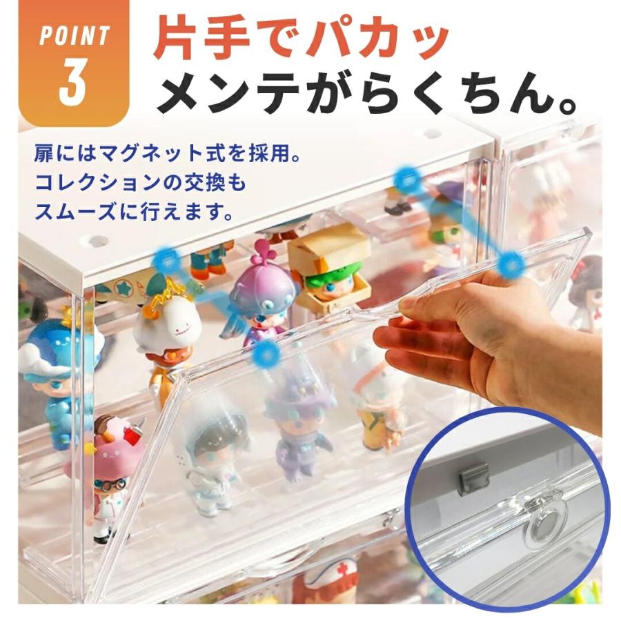 マグネット式 コレクションケース 2個セット 全3色カラー アクリル
