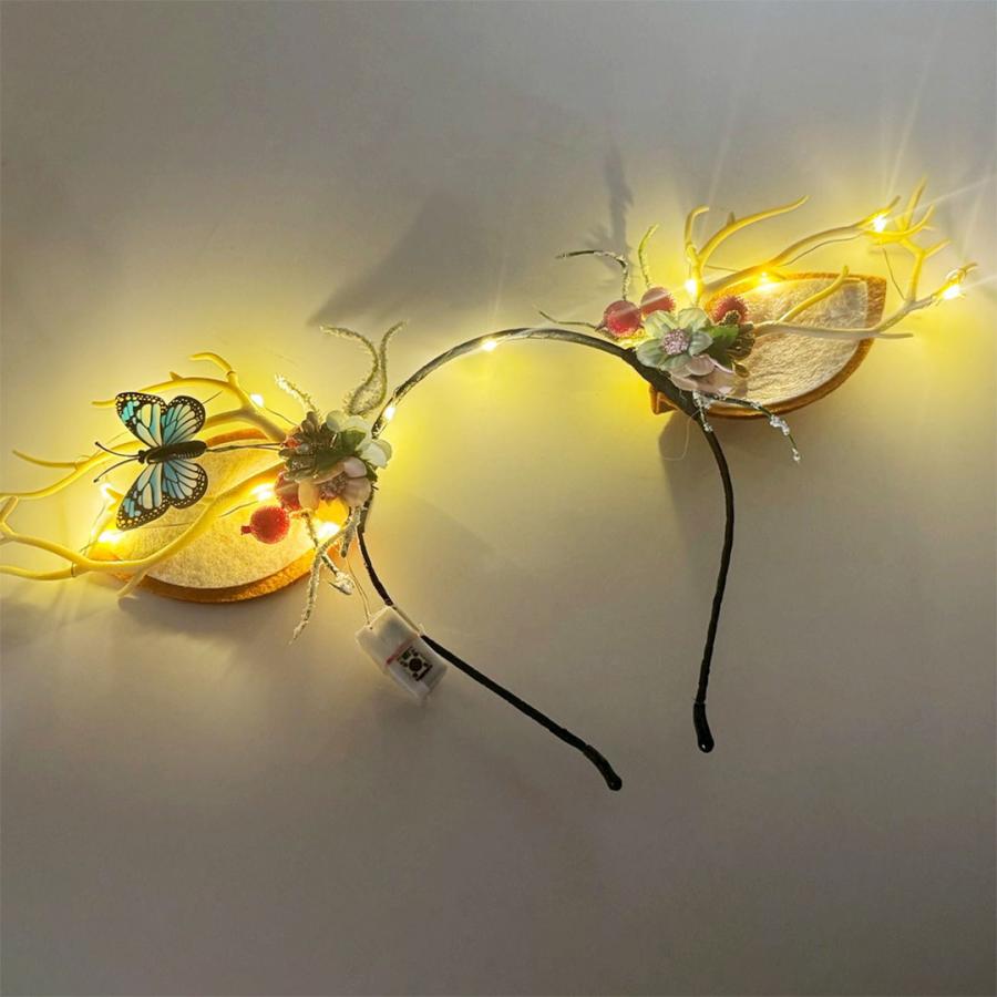 クリスマス カチューシャ 光る トナカイ 角 2種 LED 映えカチューシャ