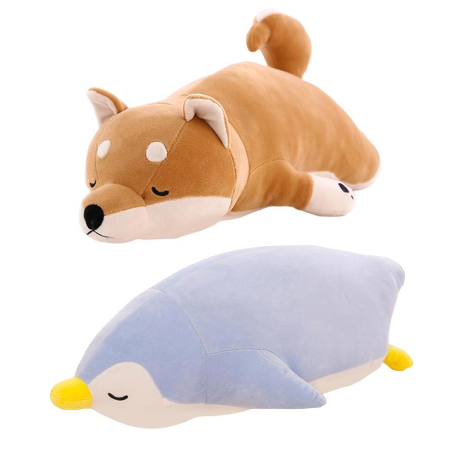 抱き枕 すやすやアニマル 70cm 全2種類 柴犬 ペンギン クッション