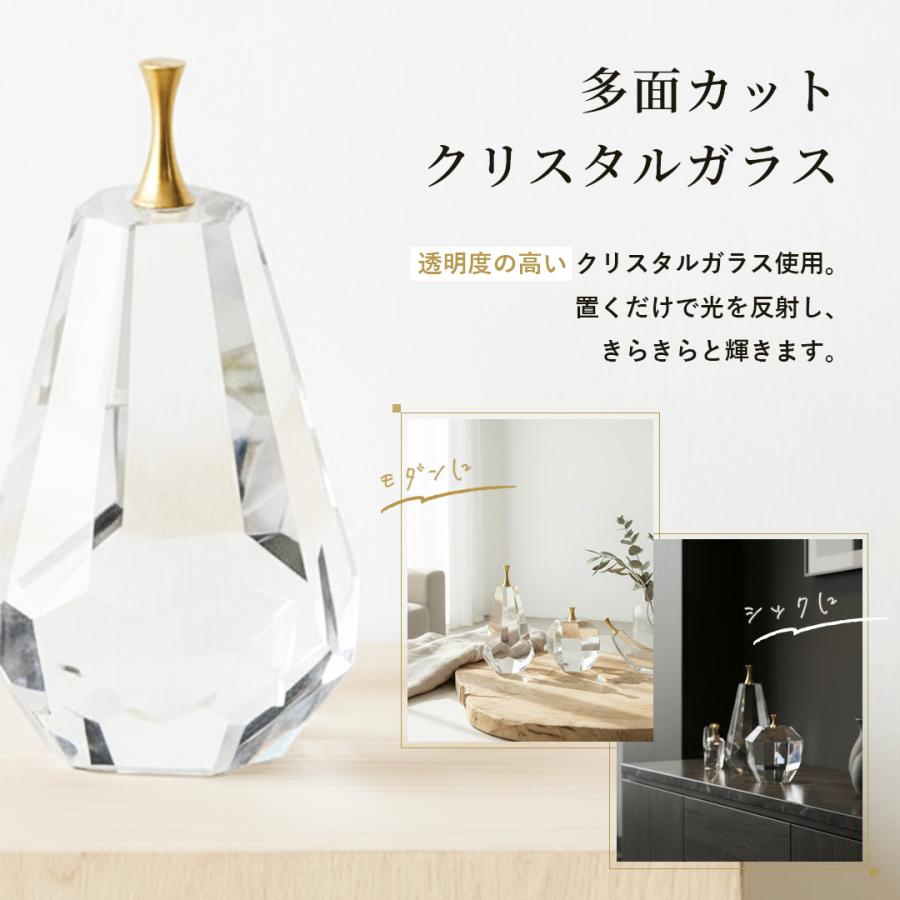 果物 フルーツ クリスタルガラス 置物 全3種類 彫刻 ガラス オブジェ