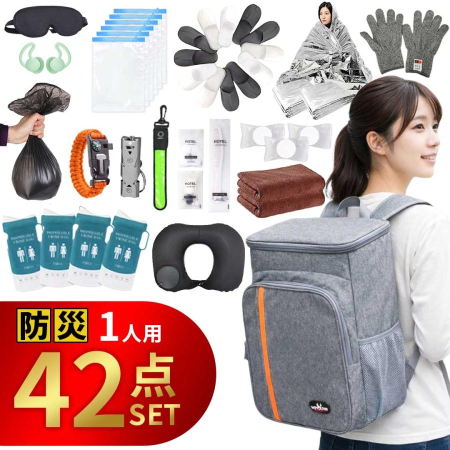 防災リュック ミニパック 全42点セット 軽量 防災セット 防災バッグ