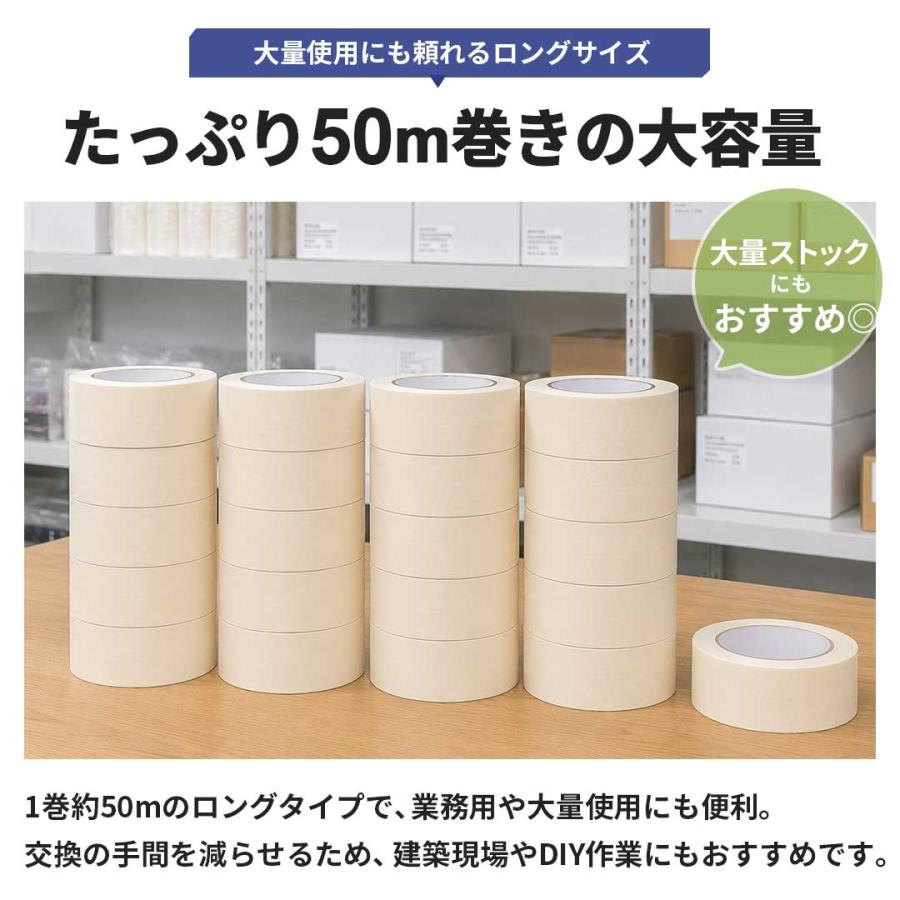 業務用 マスキングテープ 大 幅5cm×50m 2個セット ホワイト 無地