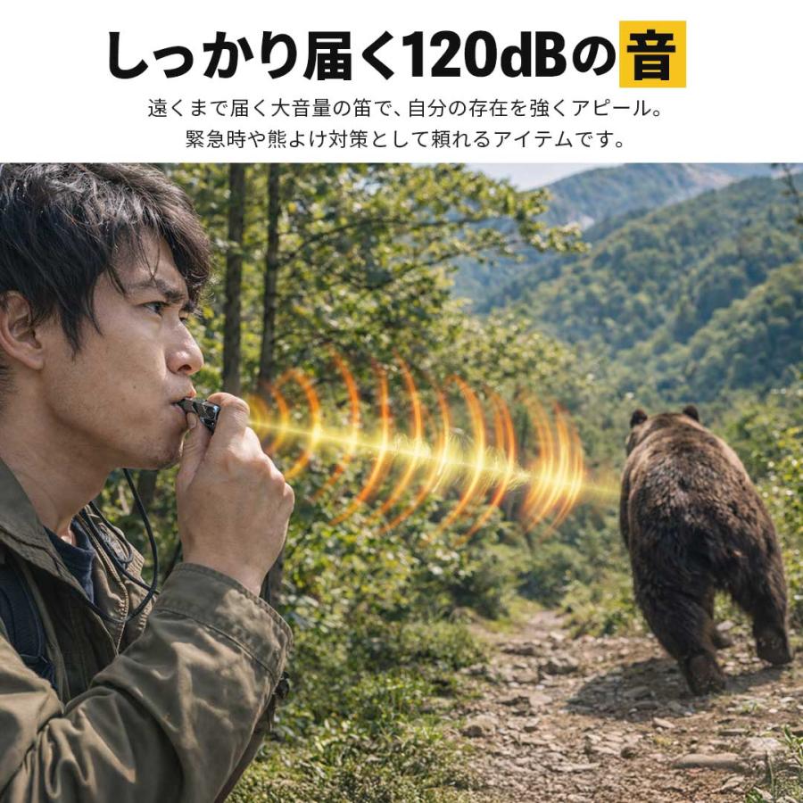熊よけ対策ダブルセット 120デシベルホイッスル2個&熊無双ベル2個