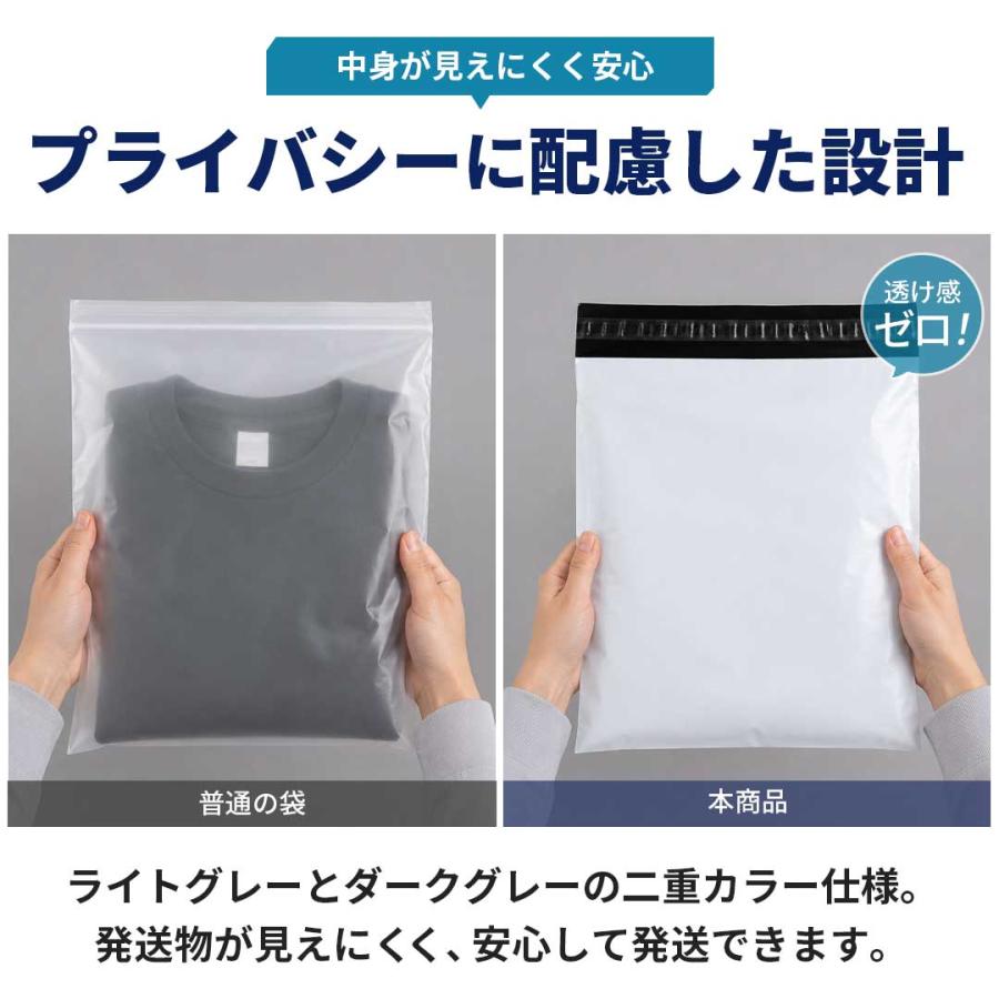 業務用 宅配ビニール袋 A2 100枚セット 45×60cm グレー 厚手 防水