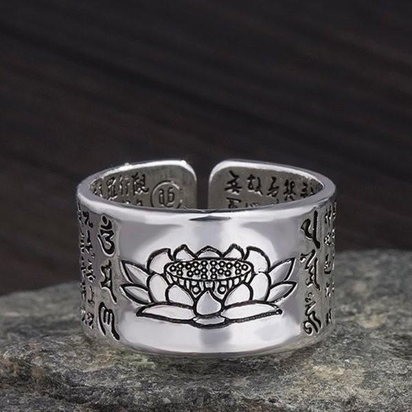 蓮花 般若心経 999 刻印有 指輪 厄除け 魔除け単品 スタイル リング