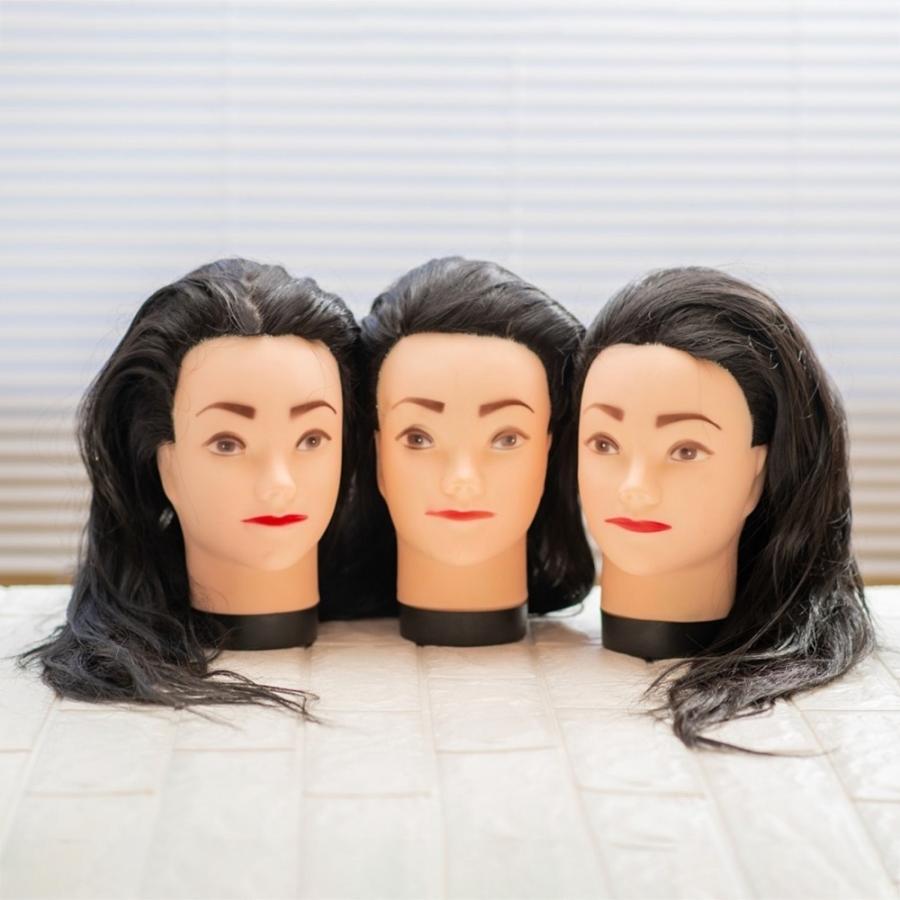 カット練習用 マネキン 3個セット クランプ付き 編み込み練習用 カット練習用 マネキン 3個セット クランプ付き 編み込み練習用