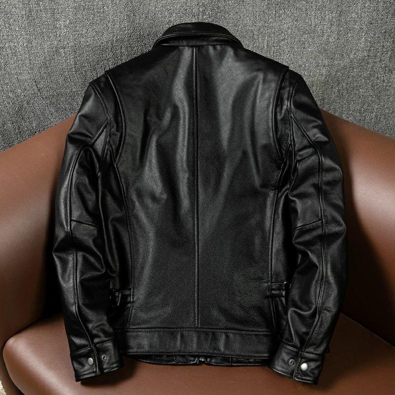 メンズ レザージャケット 黒い ライダースジャケット 本革 コート 大きいサイズ S M L LL 3L 4L 5L 防寒 丈夫長持ち_2