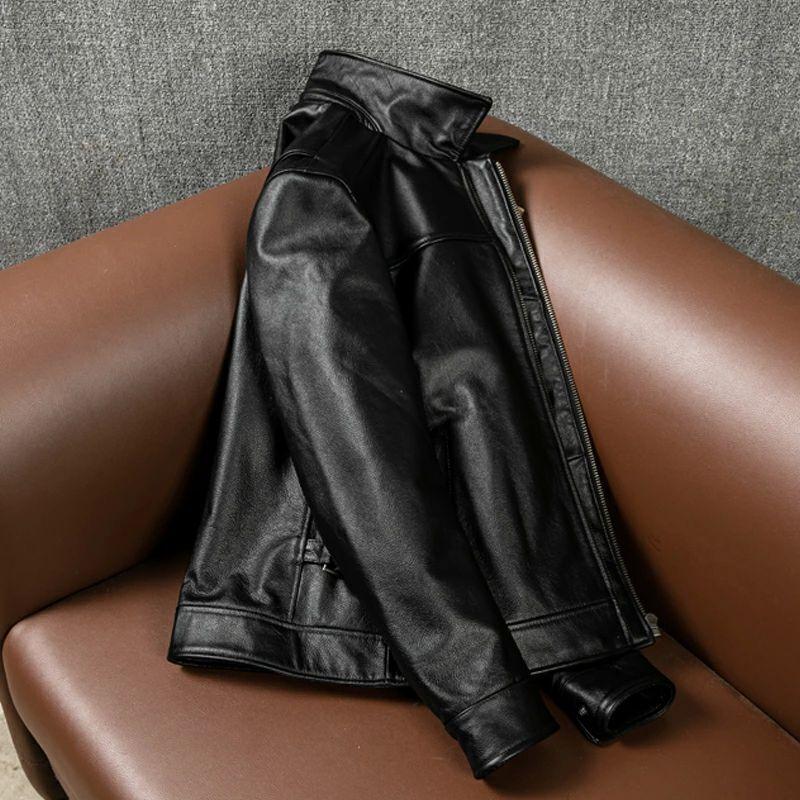 メンズ レザージャケット 黒い ライダースジャケット 本革 コート 大きいサイズ S M L LL 3L 4L 5L 防寒 丈夫長持ち_3