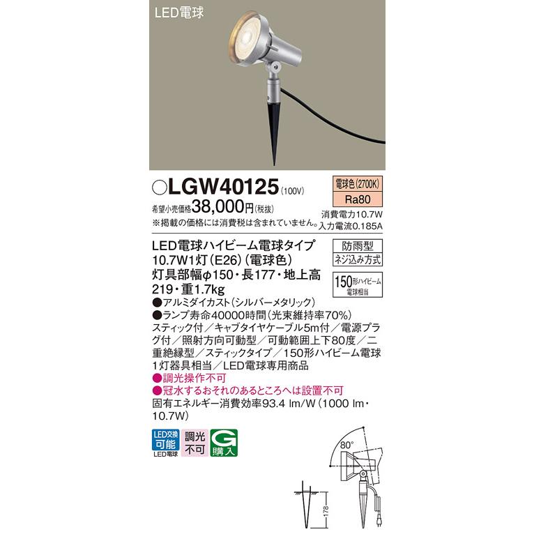 Panasonic（パナソニック） (手配品) LEDスポットライト150形電球色