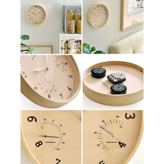 掛け時計 壁掛け 時計 温度計 湿度計 温湿度計 おしゃれ 北欧 シンプル ナチュラル 木製 ウッド レトロ モダン かわいい シンプルクロック ウォールクロック エア リゾームインテリア 通販 Paypayモール