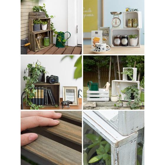 収納ボックス おしゃれ 木製 収納ケース 小物入れ 花台 ガーデニング プランターラック 屋外 北欧 西海岸 インテリア 白 ホワイト ブラウン 長方形 Lサイズ エア リゾームインテリア 通販 Paypayモール