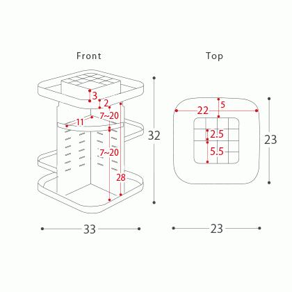 メイクボックス コスメボックス 化粧品収納ボックス 化粧品 収納 回転式 大容量 コスメタワー 化粧品入れ コスメラック コスメ収納 正方形 Aタイプ｜air-r｜14