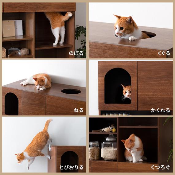 猫　インテリア　収納 エア・リゾーム 収納棚 リビング 収納 棚 ラック 猫 トイレ 隠す
