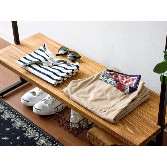 ハンガーラック おしゃれ スリム コートハンガー ポールハンガー コートハンガーラック コート掛け ワードローブ 収納 衣類 収納 ハンガーポール 60cm幅 棚付 | エア・リゾーム | 03