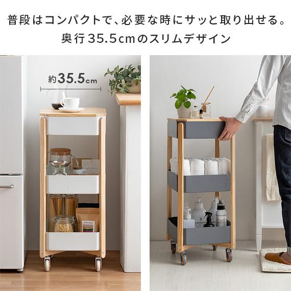 エア・リゾーム キッチンワゴン キャスター付き 2段 おしゃれ キッチン