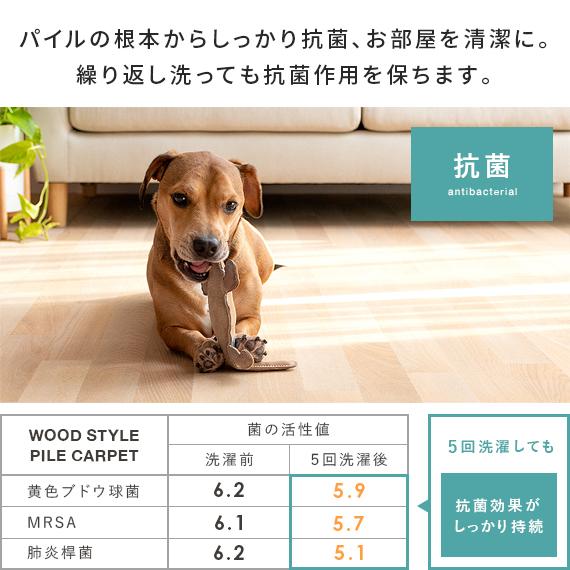カーペット おしゃれ 北欧 パイルカーペット ウッドカーペット フローリング調 ウッド調 木目 ペットマット 犬 猫 犬用マット 滑らない 洗える 200×450cm_12