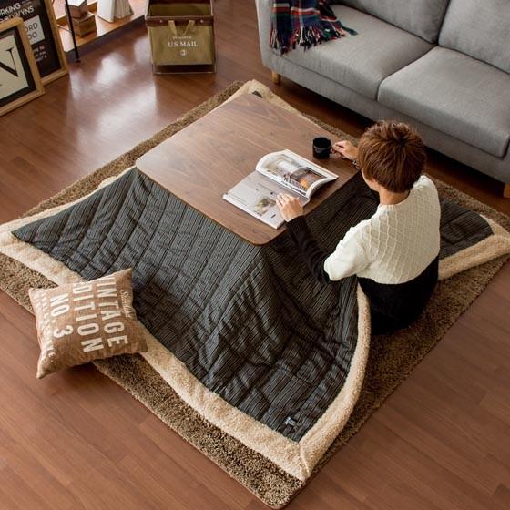 こたつ布団 こたつ掛布団 190×190cm ストライプ柄 正方形 薄掛け 保温力 リビング ダイニング インテリア雑貨 送料無料 東谷 こたつ布団 正方形 おしゃれ 190×190cm コタツ布団 こたつふとん