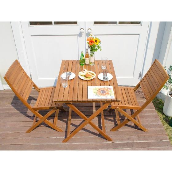 ガーデンテーブル 折りたたみ 木製 おしゃれ エクステリア カフェ風