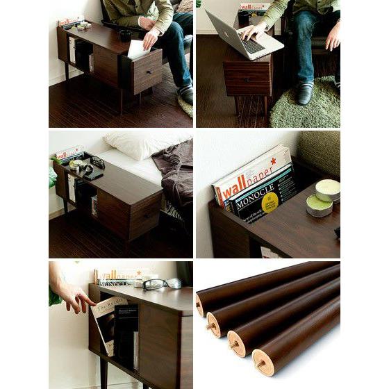 【未使用】宮武製作所　サイドテーブル ナイトテーブル コンセント付き　北欧風 宮武製作所 ナイトテーブル サイドテーブル Porte ポルテ おしゃれ